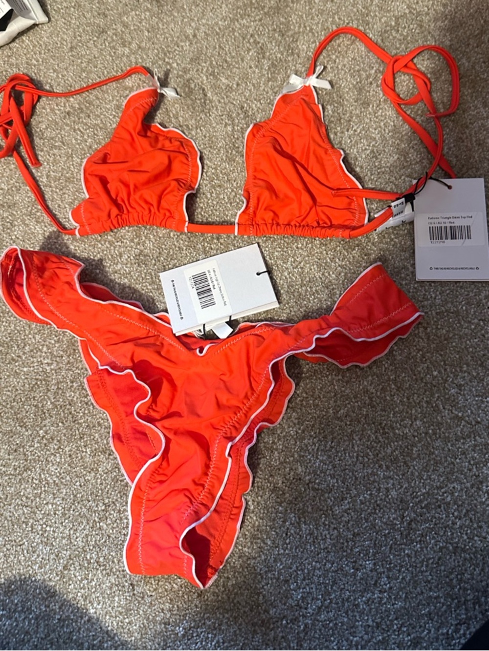 Princess Polly Orange Ruffle Triangle Bikini